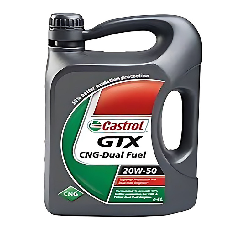 روغن موتور کاسترول مدل GTX CNG Dual Fuel 20W50 SJ حجم 4 لیتر